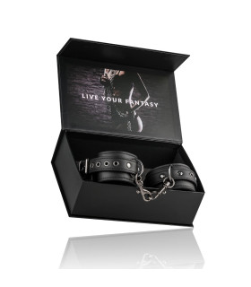Наручники Easy Toys Faux Leather Handcuffs, чорні - No Taboo
