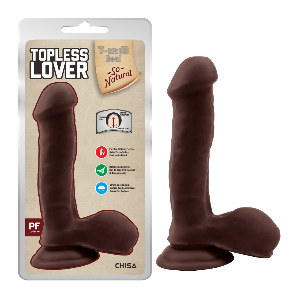 Фаллоимитатор на присоске Topless Lover реалистичный, коричневый, 19.2 см х 3.5 см фото №0 — секс игрушки: Украина, NO TABOO