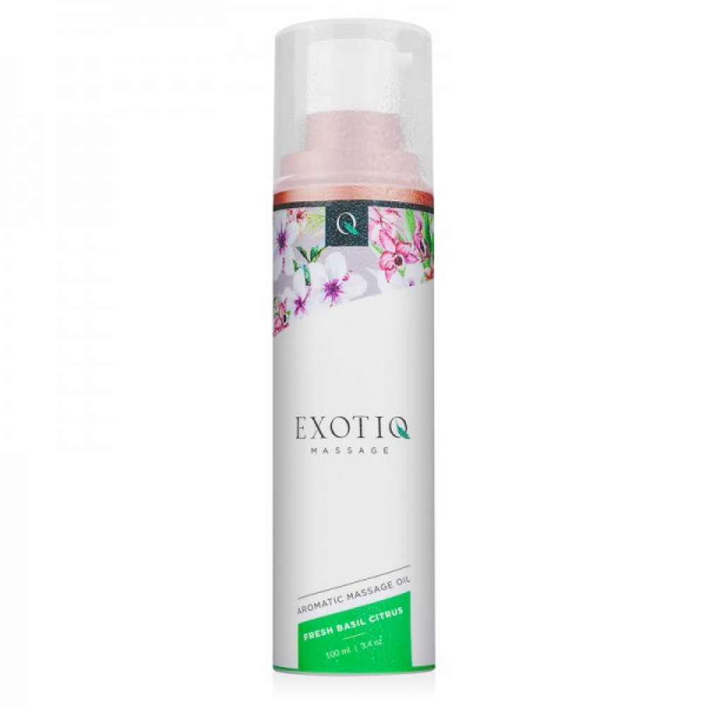 Массажное масло Exotiq Massage Oil Basil Citrus с ароматом Базилика и Цитрусов, 100 мл, фото №4 — секс шоп Украина, NO TABOO