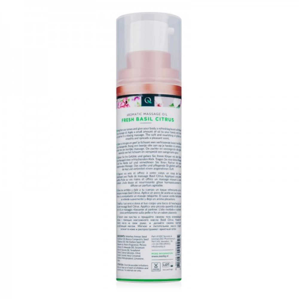 Массажное масло Exotiq Massage Oil Basil Citrus с ароматом Базилика и Цитрусов, 100 мл, фото №5 — секс шоп Украина, NO TABOO