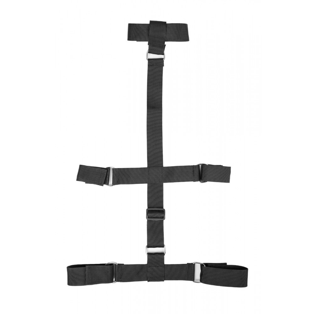 Бондаж для фиксации на шею, руки и щиколотки Holder 3 Candy Hero, ремни на липучках, черного цвета, фото №2 — секс шоп Украина, NO TABOO