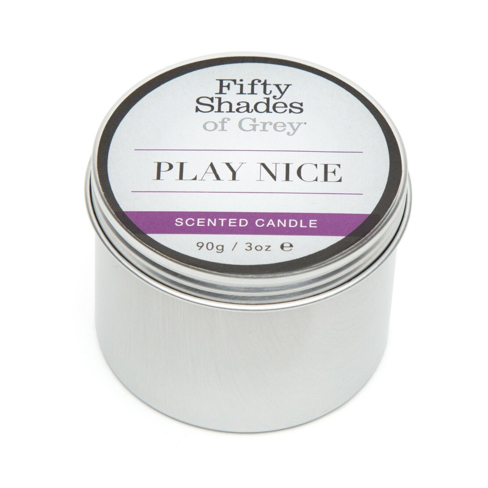 Ароматическая свеча Fifty Shades of Gray, 90 г, Play Nice Vanilla Candle с ароматом ванили, фото №2 — секс шоп Украина, NO TABOO
