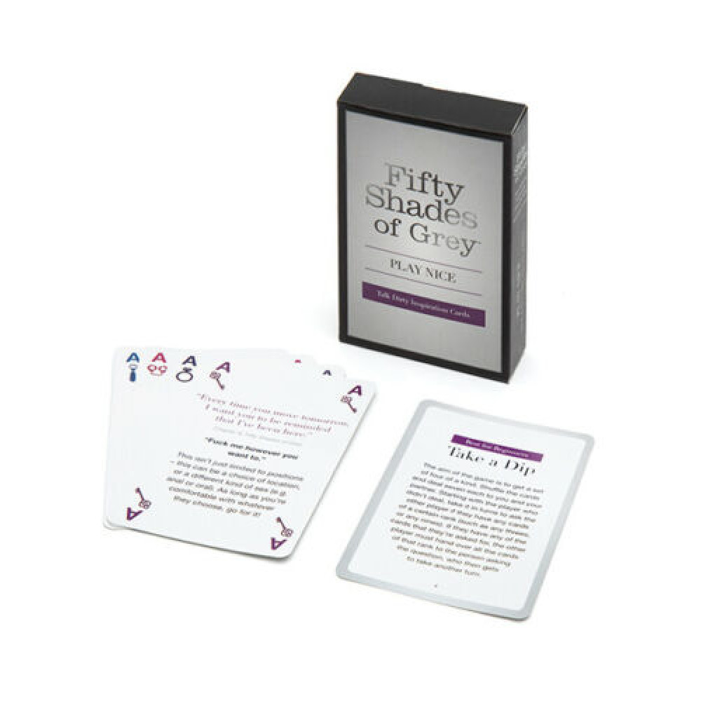 Игральные карты Fifty Shades Of Grey Play Nice Talk Dirty для прелюдии, 52 карты, фото №0 — секс шоп Украина, NO TABOO