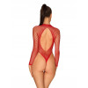 Боди в крупную сетку Obsessive B126 с открытой спиной, красного цвета, S/M/L, фото №2 — секс шоп Украина, NO TABOO