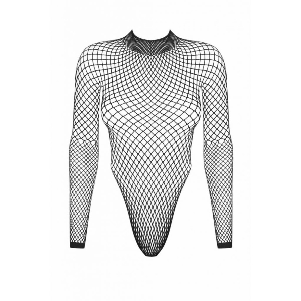 Боди в крупную сетку Obsessive B126 с открытой спиной, чёрное, S/M/L, фото №3 — секс шоп Украина, NO TABOO