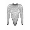 Боди в крупную сетку Obsessive B126 с открытой спиной, чёрное, S/M/L, фото №3 — секс шоп Украина, NO TABOO