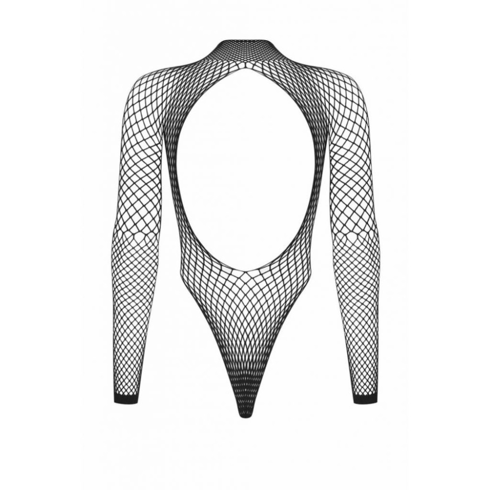 Боди в крупную сетку Obsessive B126 с открытой спиной, чёрное, S/M/L, фото №4 — секс шоп Украина, NO TABOO