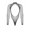 Боди в крупную сетку Obsessive B126 с открытой спиной, чёрное, S/M/L, фото №4 — секс шоп Украина, NO TABOO