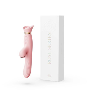 Вібратор з вакуумною стимуляцією клітора та підігрівом ZALO ROSE RABBIT рожевий - No Taboo