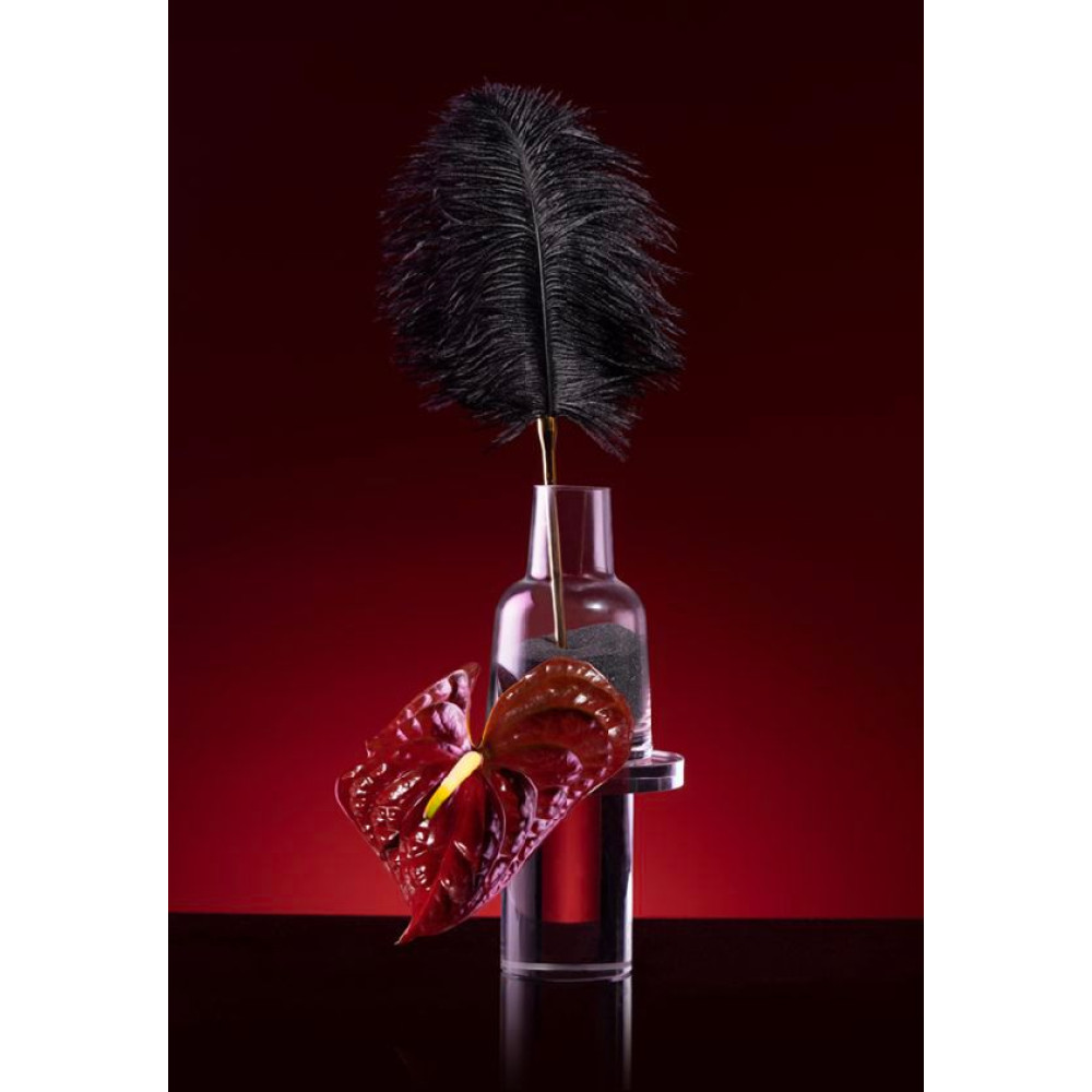 Перо Premium Feather Tickler UPKO с позолоченной ручкой, фото №15 — секс шоп Украина, NO TABOO
