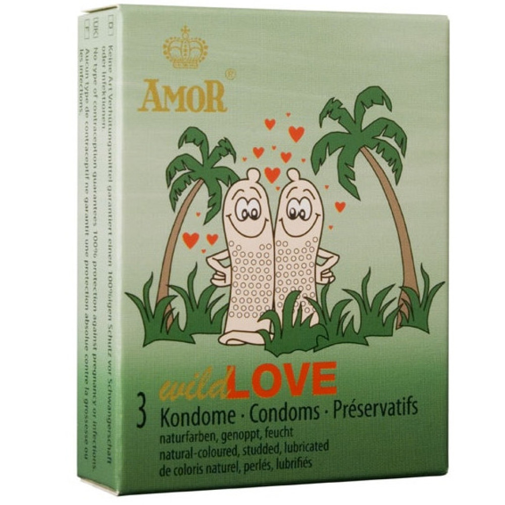 Резинки с пупырышками Amor Wild Love из латекса, 3 шт, фото №0 — секс шоп Украина, NO TABOO