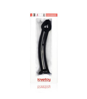 Фаллоимитатор нереалистичный Lovetoy стеклянный, черный, 17.7 см х 3 см - No Taboo