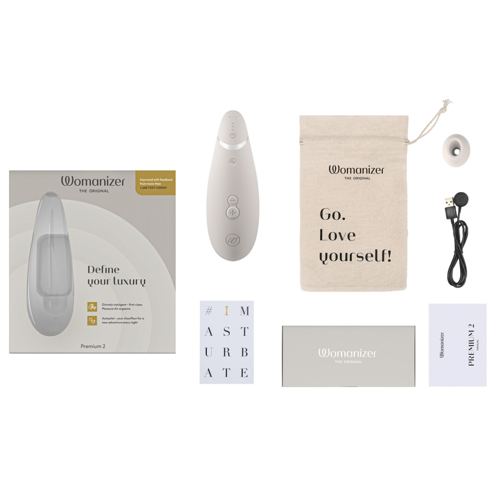 Womanizer Premium 2 бесконтактный клиторальный стимулятор (Вуманайзер Премиум 2), серый фото №13 — секс игрушки: Украина, NO TABOO