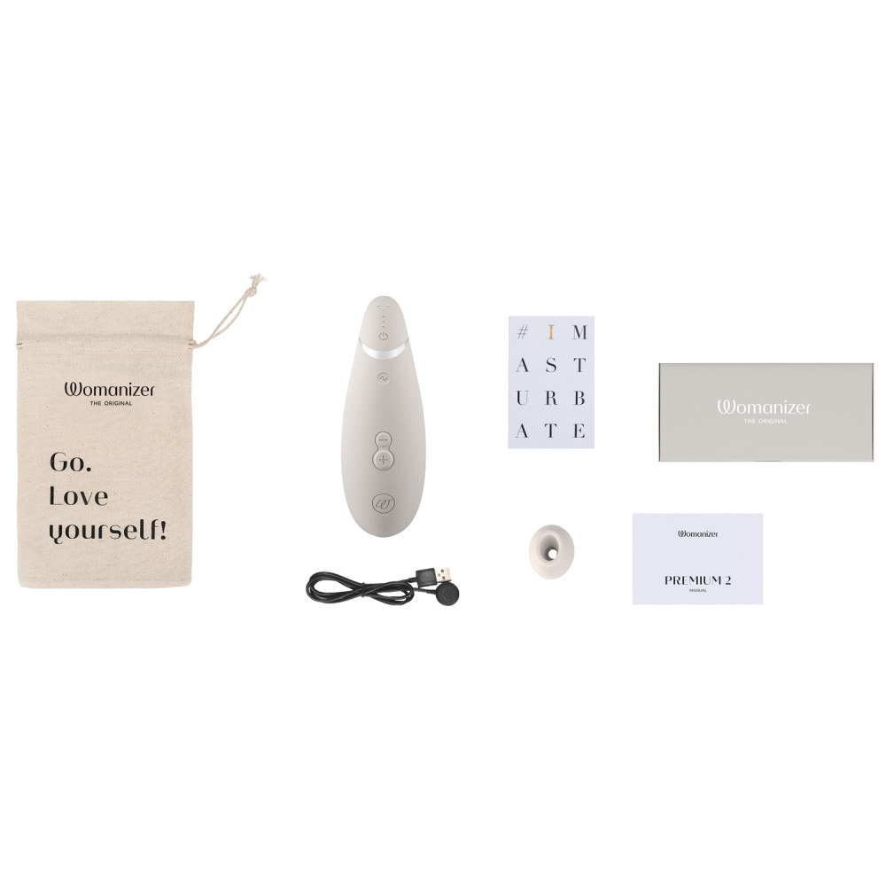 Womanizer Premium 2 бесконтактный клиторальный стимулятор (Вуманайзер Премиум 2), серый фото №12 — секс игрушки: Украина, NO TABOO