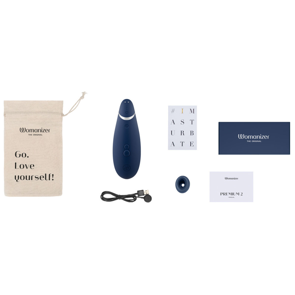 Womanizer Premium 2 бесконтактный клиторальный стимулятор (Вуманайзер Премиум 2), синий фото №13 — секс игрушки: Украина, NO TABOO