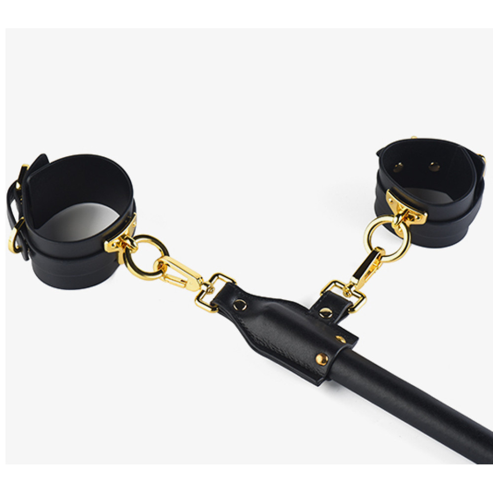 Распорка итальянская кожа UPKO Spreader Bar, черная, фото №5 — секс шоп Украина, NO TABOO