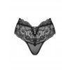 Трусики кружевные Obsessive Elizenes высокие, черные, L|XL, фото №7 — секс шоп Украина, NO TABOO