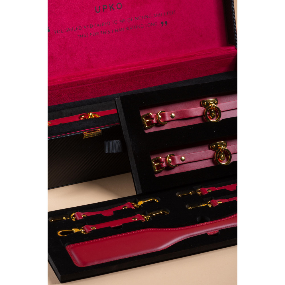 Чемодан ваших тайных желаний UPKO Kinky Tools Set итальянская кожа, красный, фото №19 — секс шоп Украина, NO TABOO