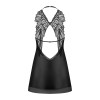 Сорочка атласная Obsessive Alifini с декоративными крыльями, черная, L/XL, фото №4 — секс шоп Украина, NO TABOO