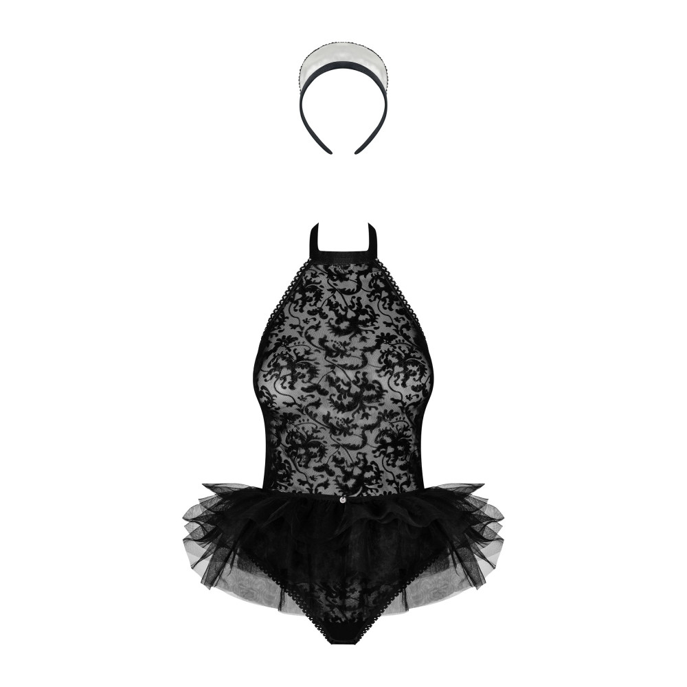 Костюм эротической горничной Obsessive Frilles 3 предмета, L/XL, фото №3 — секс шоп Украина, NO TABOO