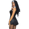 Костюм монашки Leg Avenue, М, Naughty Nun 2 предмета, черный, фото №2 — секс шоп Украина, NO TABOO