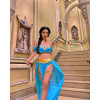 Костюм Принцессы Жасмин Leg Avenue Oasis Princess, голубой с золотым, 4 предмета, S, фото №8 — секс шоп Украина, NO TABOO