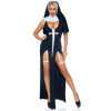 Костюм монашки Leg Avenue, S, Sultry Sinner 3 предмета, черный с белым, фото №1 — секс шоп Украина, NO TABOO