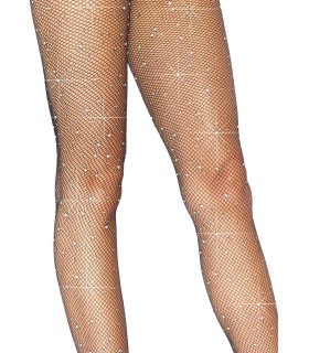 Колготки со стразами Leg Avenue Rhinestone в мелкую сеточку, черные, O/S - No Taboo