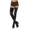 Чулки со шнуровкой Leg Avenue Wetlook, черные, M/L, фото №3 — секс шоп Украина, NO TABOO