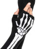 Перчатки без пальцев Leg Avenue Skeleton Fingerless Gloves, черные, O/S, фото №2 — секс шоп Украина, NO TABOO