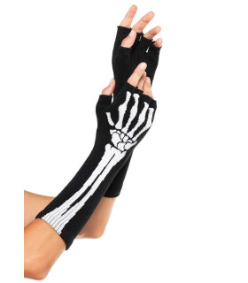 Перчатки без пальцев Leg Avenue Skeleton Fingerless Gloves, черные, O/S - No Taboo