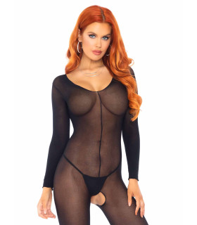 Комбинезон с доступом Leg Avenue полупрозрачный, черный, O/S - No Taboo