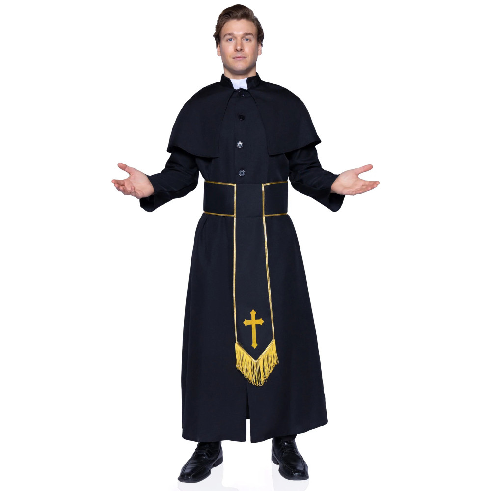 Костюм католического священника Leg Avenue Priest, M/L, 2 предмета, черный, фото №0 — секс шоп Украина, NO TABOO