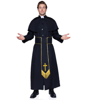 Костюм католического священника Leg Avenue Priest, M/L, 2 предмета, черный - No Taboo