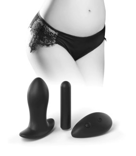 Вібратор в трусики Hookup Panties Remote Princess, S-L, зі знімною віброкулею, чорного кольору - No Taboo