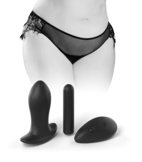 Вібратор в трусики Hookup Panties Remote Princess, XL-XXL, зі знімною віброкулею, чорного кольору - No Taboo
