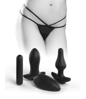 Набір для прелюдії Hookup Panties, S-L, трусики та іграшки з віброкулею, 5 предметів, чорного кольору - No Taboo