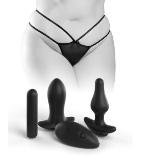 Набір для прелюдії Hookup Panties, XL-XXL, трусики та іграшки з віброкулею, 5 предметів, чорного кольору - No Taboo