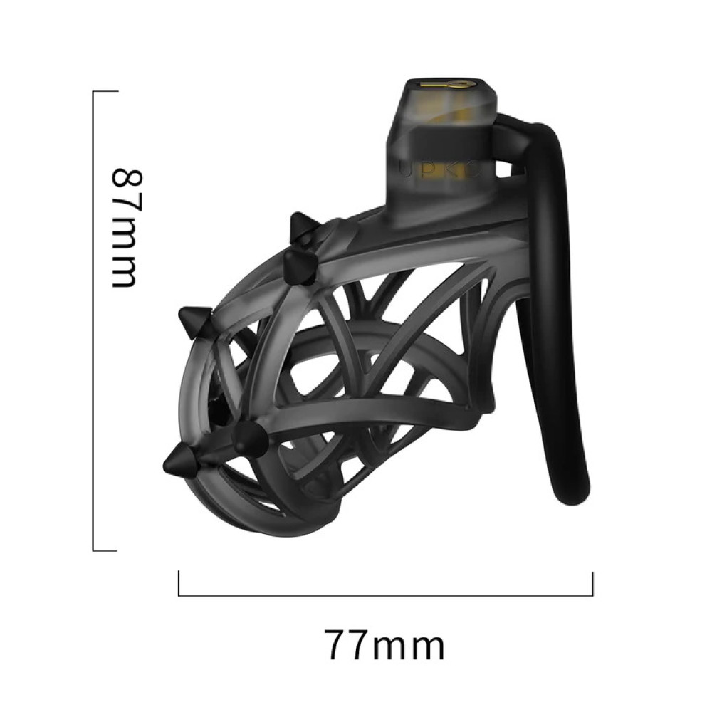 Мужской пояс верности UPKO Caged Beast Male Chastity Device Kit, черный, фото №10 — секс шоп Украина, NO TABOO