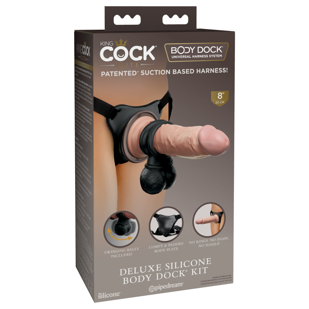 Комлект страпон King Cock Elite 22 см х 5.4 см, 3 предмета фото №0 — секс игрушки: Украина, NO TABOO