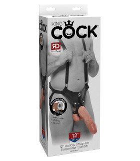 Фаллопротез огромный Pipedream King Cock, 30 см х 5.8 см, страпон полый, реалистичный - No Taboo