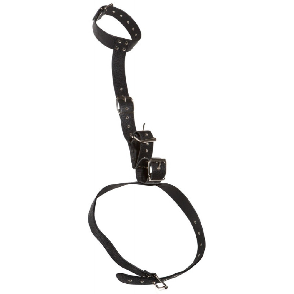 Система для фиксации Bad Kitty Neck and Hand Restraints, черного цвета, фото №3 — секс шоп Украина, NO TABOO