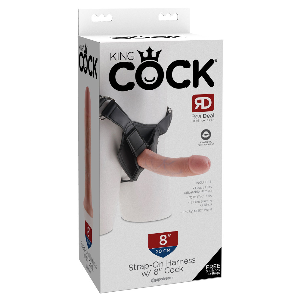 Страпон Pipedream King Cock Strap-On Harness реалистичный, 20.3 см х 4.6 см фото №0 — секс игрушки: Украина, NO TABOO