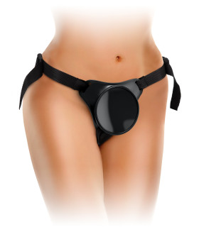 Крепление для страпона вакуумное Pipedream King Cock Elite Body Dock на ремнях, 8.6 см, черное - No Taboo