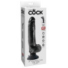 Вибратор с хребтом King Cock, 22.9 см х 4.6 см, реалистичный со съёмной присоской, черный фото №1 — секс игрушки: Украина, NO TABOO