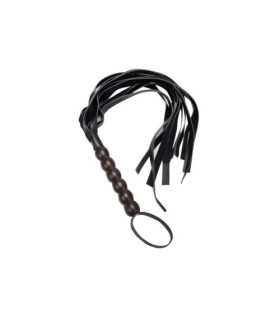 Флоггер с ручкой с шарами Fetish Flogger черный, 58 см - No Taboo