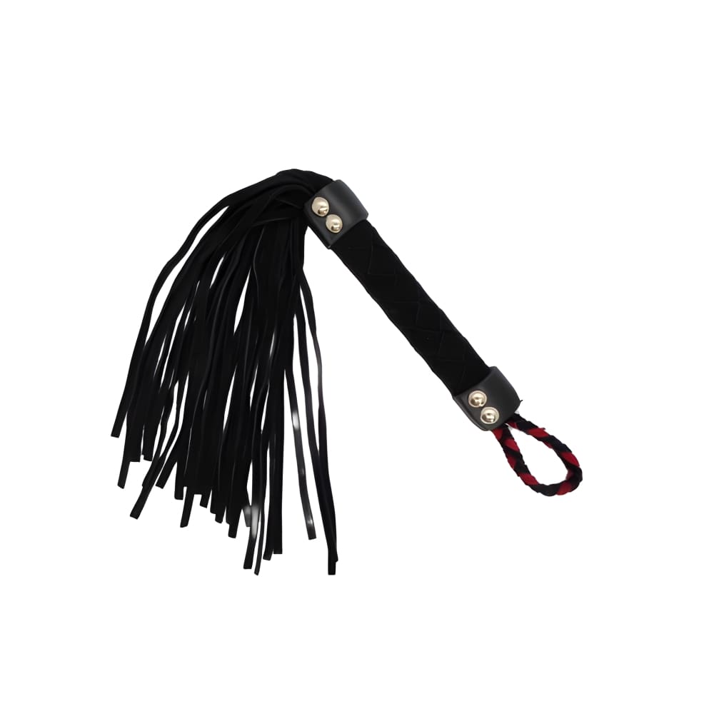 Флоггер из замши Fetish Leather flogger M, черный, 38 см, фото №0 — секс шоп Украина, NO TABOO