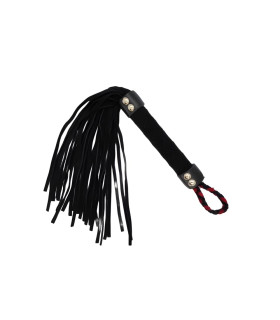 Флогер із замші Fetish Leather flogger M, чорний, 38 см - No Taboo