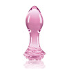 Анальная пробка из стекла, 3.9 см х 8.9 см, Crystal Rose с ограничителем в форме розы, розовая фото №3 — секс игрушки: Украина, NO TABOO