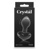 Анальная пробка из стекла, 3 см х 8.7 см, Crystal Heart с ограничителем в форме сердца, черная фото №2 — секс игрушки: Украина, NO TABOO